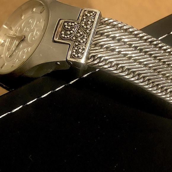 LOIS HILL Sterling Silver Watch Swiss Movement Woven Bracelet Band - Picture 4 of 13